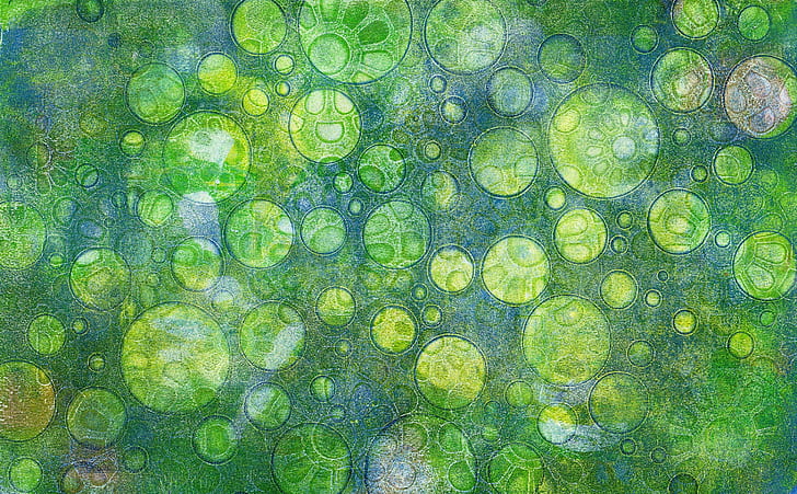 green polka dot painting