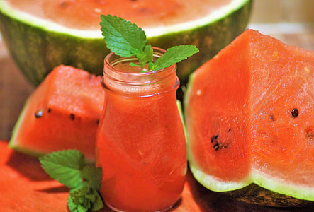 watermelon juice on jar