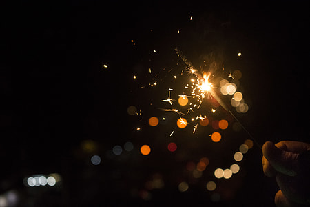 bokeh photography of sparkler