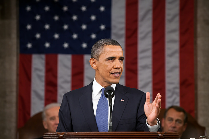 Barrack Obama giving speech