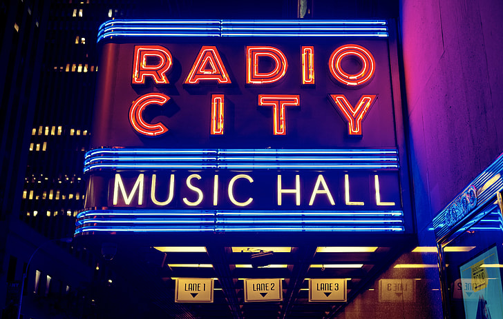 Radio City Music Hall neon signage
