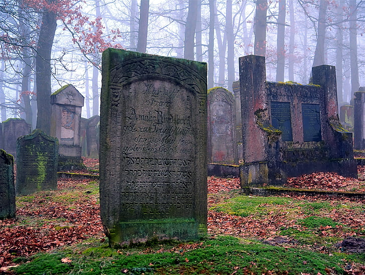 lined tombstones