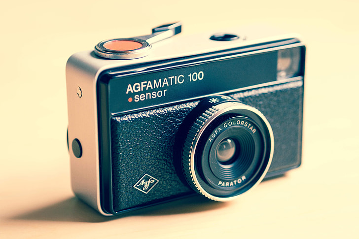 Closeup shot of Agfamatic retro camera