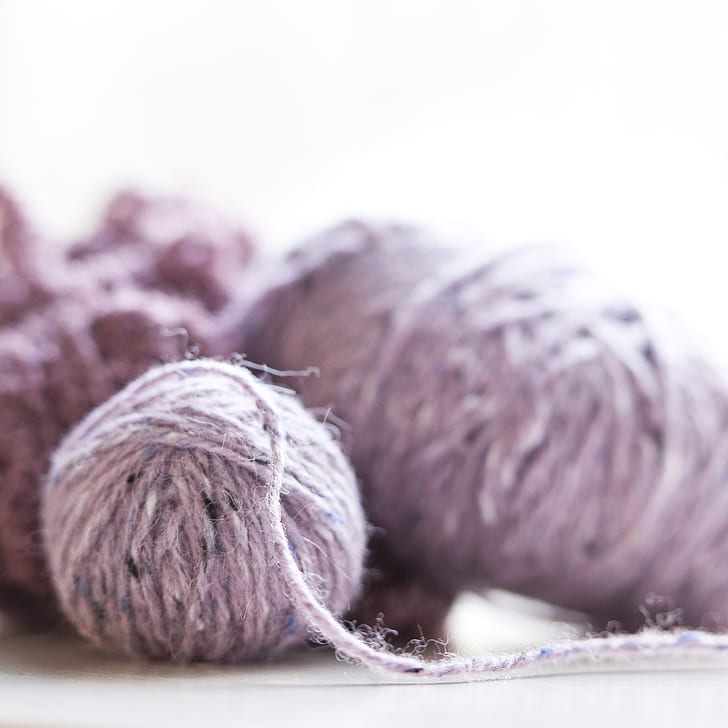 photo of purple yarn