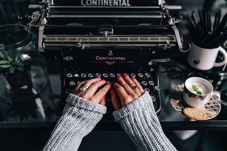 Royalty Free Photo Woman Typing On An Old Typewriter Pickpik