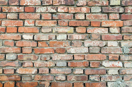 red and gray brick wall