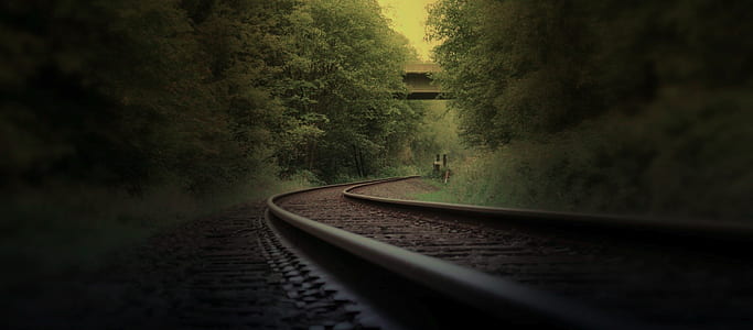 Train Rail Photo during Daytime