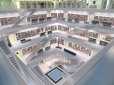 White Concrete Tall Building With Books