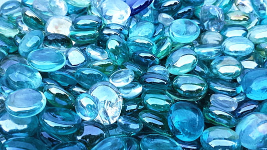 blue glass stones