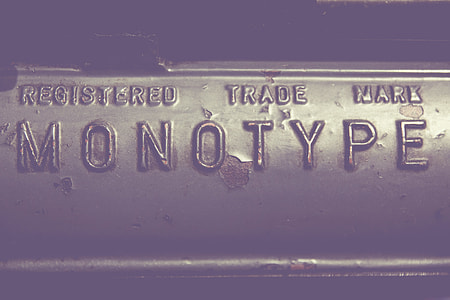 Monotype Metal Sign Typography