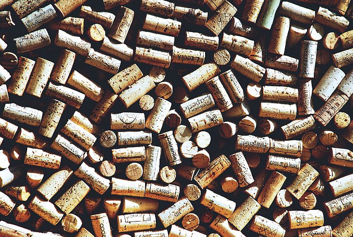 Closeup shot of wine corks