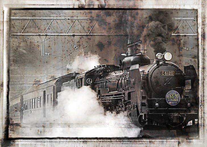 photo of black locomotive train