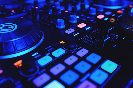 Closeup shot of DJ equipment