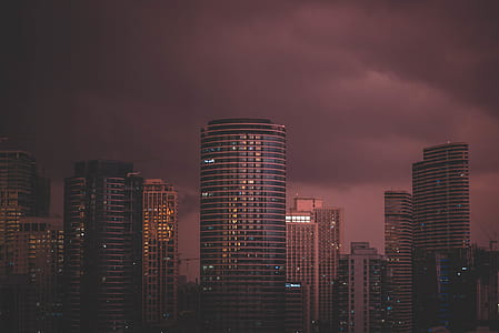 cityscape view during sunset