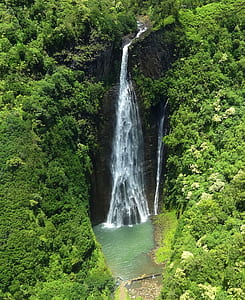 aerial photo of waterfalls in forest during daytime
