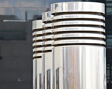 three stainless steel tubes