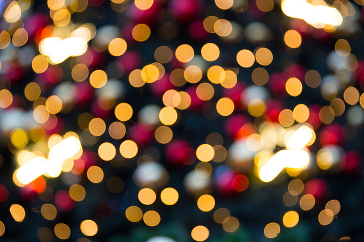 Blurred Christmas lights captured in London, England with a Canon 6D DSLR