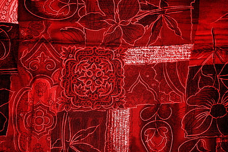 red and black textile