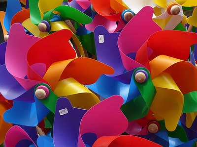 multicolored paper fan lot