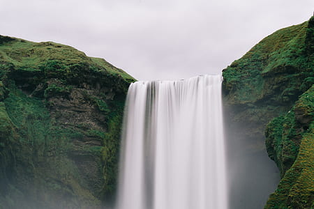 landscape photography of waterfalls