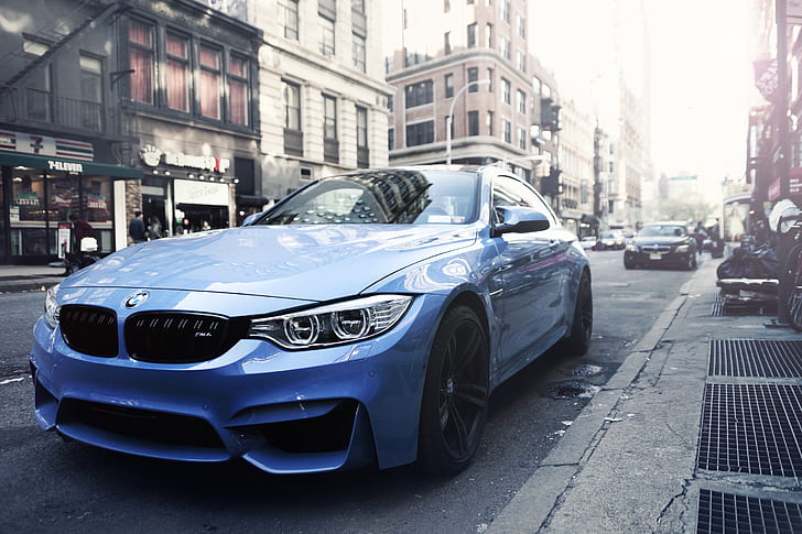 blue BMW coupe