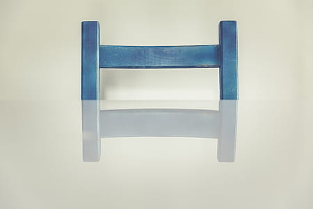 Blue Wooden H Shaped Component