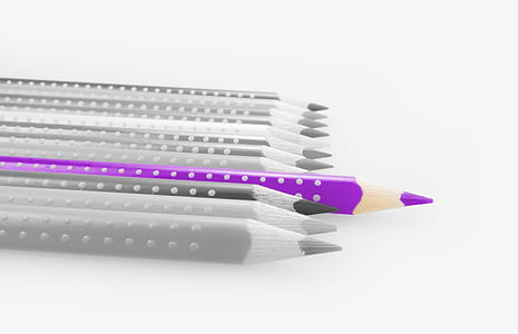 gray and purple pen lot