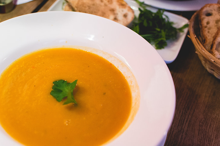 Royalty-Free photo: Carrot ginger soup in an aussie restaurant | PickPik