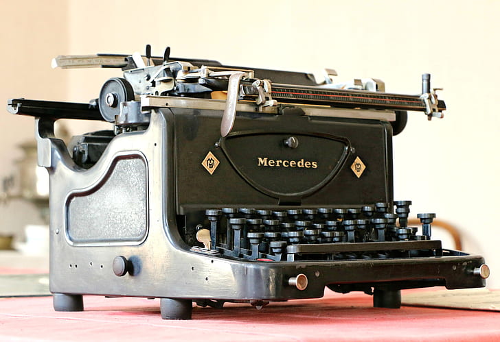 stock photography of vintage black typewriter