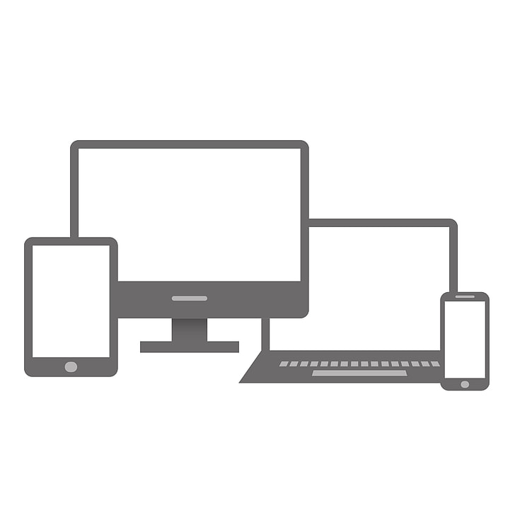 black laptop and monitor illustration