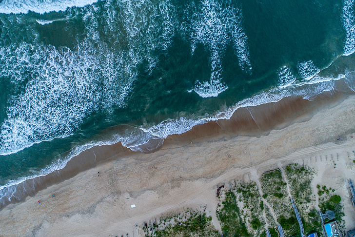 aerial shot of beach during day time