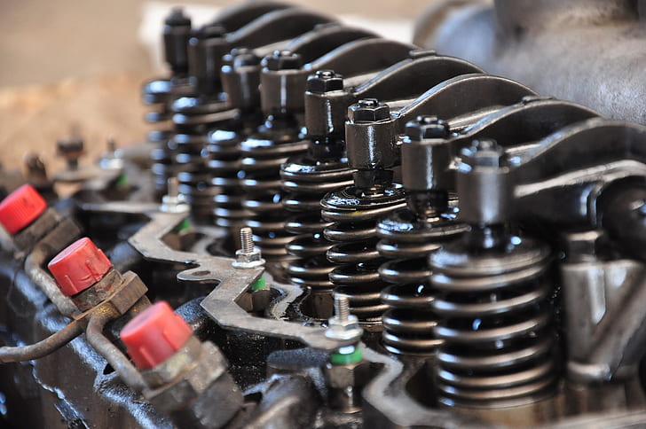 closeup photography of vehicle engine