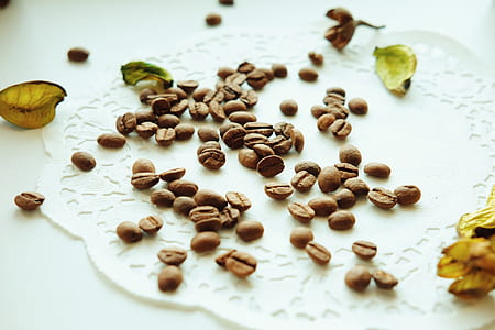 Brown Coffee Bean on White Surface