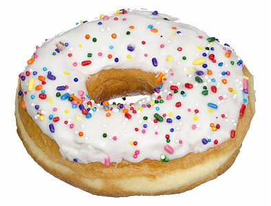 glazed doughnut with candy sprinkle