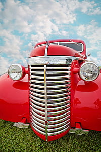 close up photograph of red car
