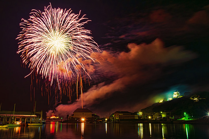 Fireworks display in Hirado, Japan