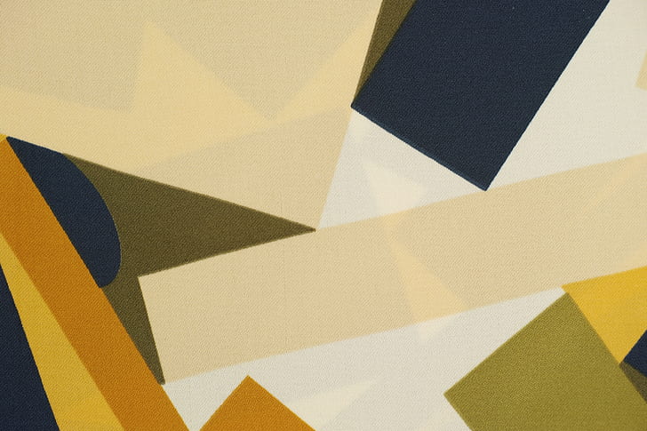 white, green, beige, and orange abstract artwork