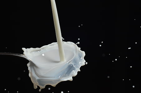 White Liquid on Stainless Steel Spoon