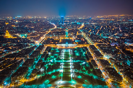 Paris cityscape at night