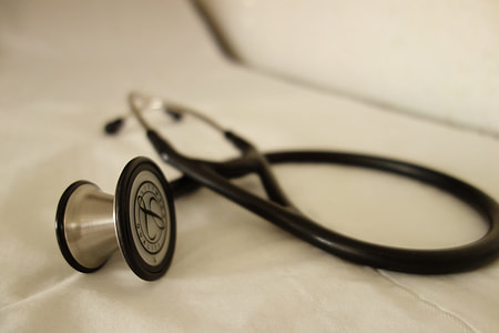 black and silver stethoscope