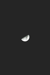 low light photography of half moon