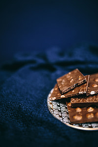 Close up a nut chocolate bar