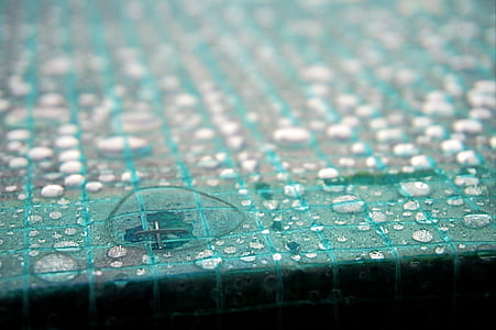 Green Tiles With Waterdrops