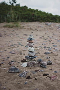 Stack of Stones on the Middle of Brown Soil
