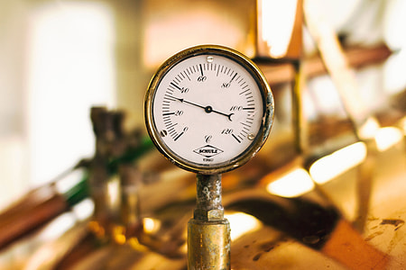 Closeup shot of a pressure gauge
