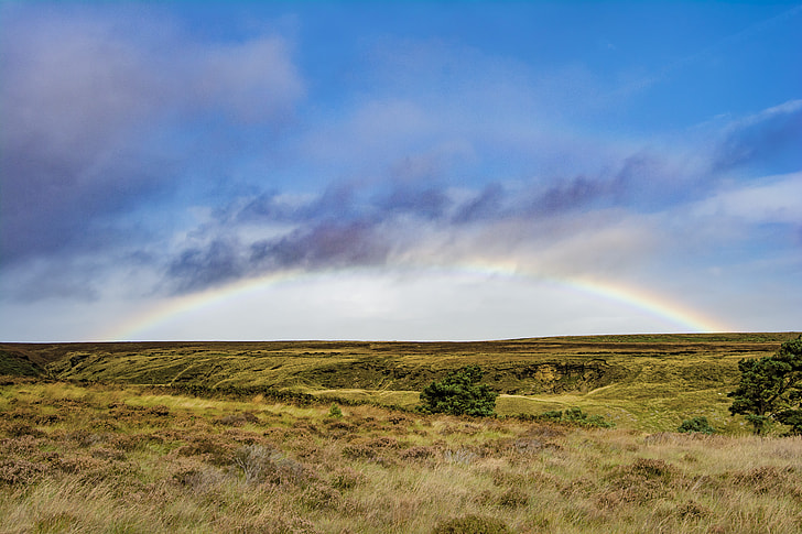 landscape photography of rainbow