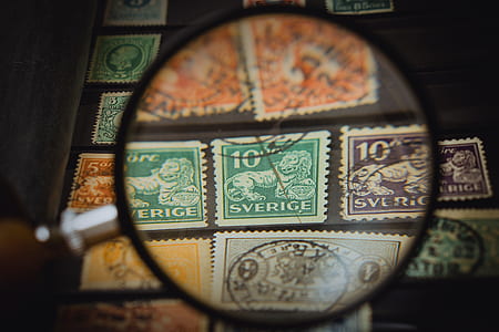 assorted-color postage stamps