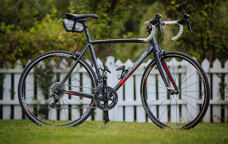 black and gray road bicycle