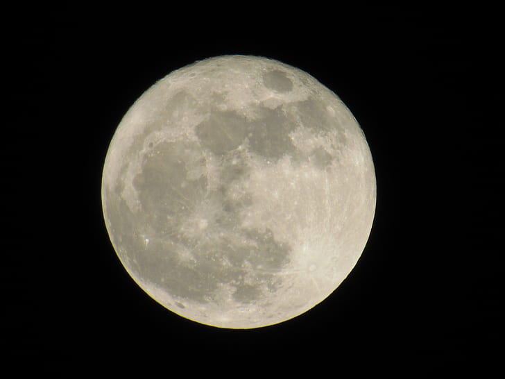 closeup photo of full moon