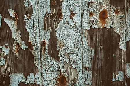 Close-up texture shot of fractured wood and paint, image captured with a Canon 5D DSLR